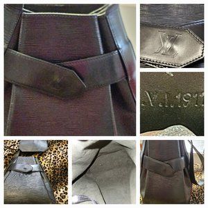 LOUIS VUITTON BLACK EPI SAC D'EPAULE TWIST BUCKET BAG MM